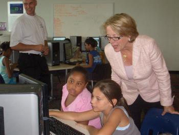 Niki visits the Boys & Girls Club in Lawrence