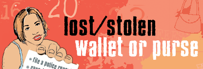 lost/stolen wallet or purse page