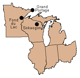 Map of U.S. EPA Region 5 with the Approximate Locations of Tribes Managing Their Own Water Quality Standards Program