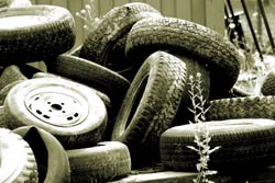 Photo of scrap tire pile