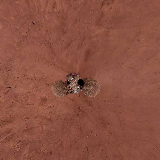 Phoenix Lander on Mars with Surrounding Terrain, Vertical Projection