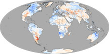 2008-2009 Winter Land Surface Temperature Anomalies