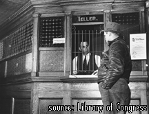 Bank Teller circa 1940 - source: Library of Congress