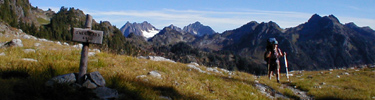 Backpacker in the Olympic Mountains