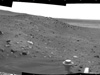 Spirit used its navigation camera to take the images combined into this 210-degree view of the rover's surroundings during the 1,861st to 1,863rd Mart