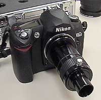 Nikon D-70 digital camera with the Scopetronix universal eyepiece adapter. 