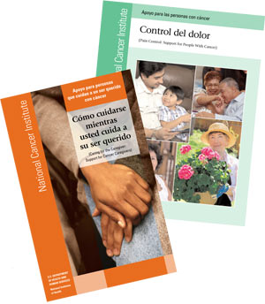 The cover of "Control del dolor: Apoyo para las personas con cáncer" (Pain Control: Support for People with Cancer).