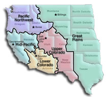 USBR regions map