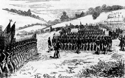 Fig. 2. Valley Forge Centennial, 1878. In this Harper's Weekly illustration, thousands march in formation during the celebration hosted by the Centennial and Memorial Association.