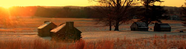 Sunriseing over the hills of Valley Forge on a cold crisp January morning