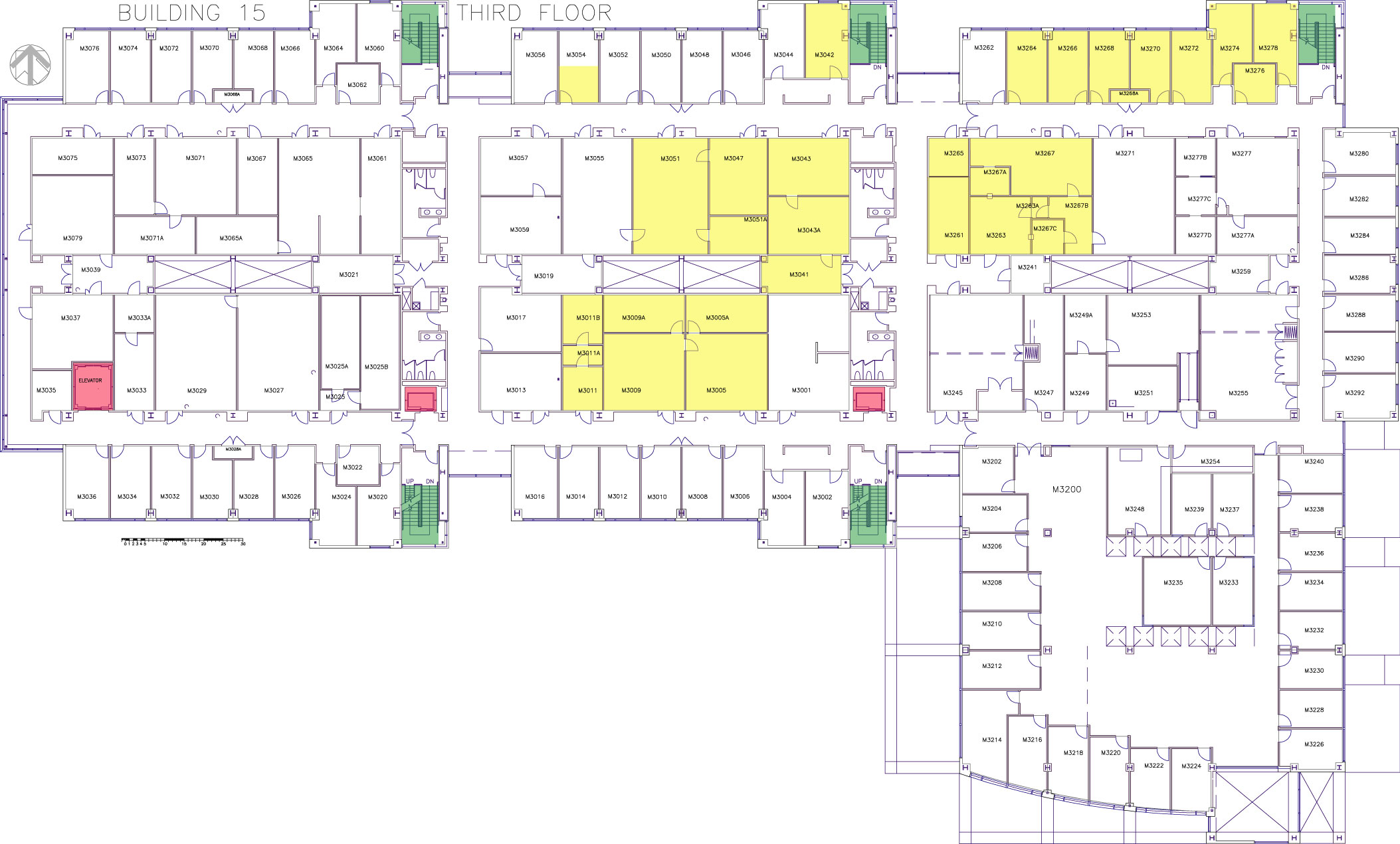 Map of Building 15, Third Floor