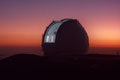 Twilight: The Keck I telescope is opened in preparation for a night of observing atop Mauna Kea.