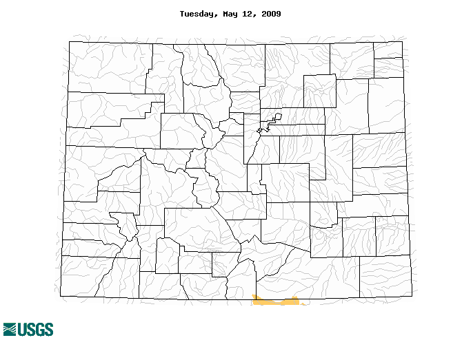 below normal 7-day average streamflow condition map