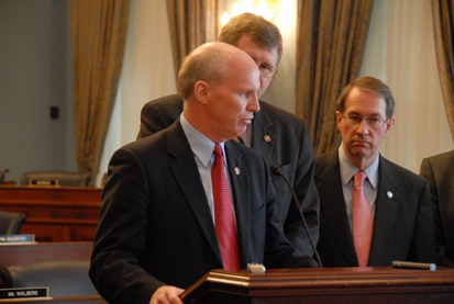 Picture: Rep. Tim Holden talks about 2007 Farm Bill at 5-17-07 briefing