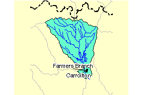 closeup map of watershed area