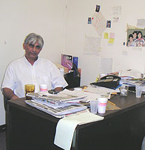Mohammad Farooqi at his desk