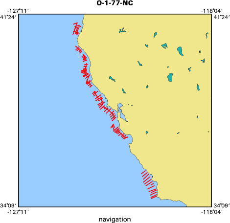 O-1-77-NC map of where navigation equipment operated