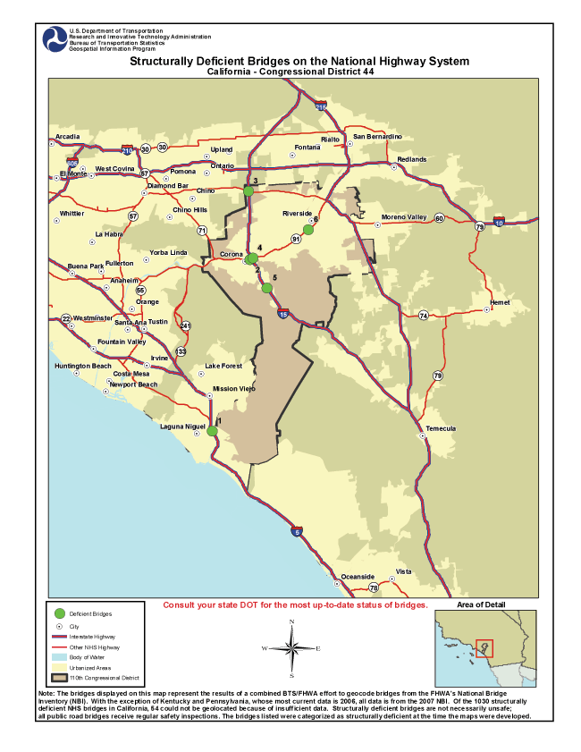 California (Congressional District 44). If you are a user with disability and cannot view this image, call 800-853-1351 or email answers@bts.gov.