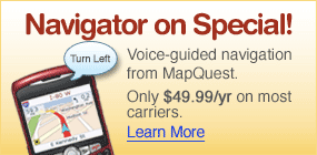 MapQuest Navigator on Special - Voice-guided navigation from MapQuest. Only $49.99/yr or $6.99/mo on most carriers.