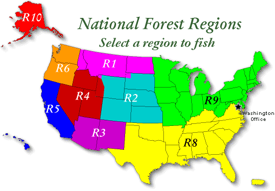 Select a region of the United States to access fishing information about that region