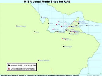 MISR Local Mode Sites; larger image opens in a new window.