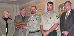 Photograph: Peggy Vallery (NWTF; far left), Jere Peak (2nd from left), Scott Ray (center left), Tal Mims (center right) and Keith Lawrence (far right)