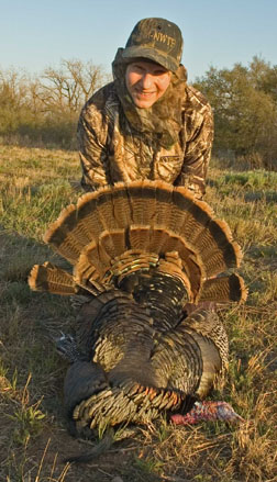 Photograph: Gail Tunberg displaying her turkey.