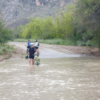 The road from Castolon to Santa Elena Canyon often floods after heavy rains