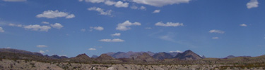 The Chisos Mountains rise above the desert landscape