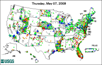  [Image: USGS active water level wells location map.] 