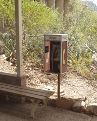 Public phone at the Panther Junction Visitor Center.