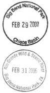 Passport stamps available at the Chisos Basin