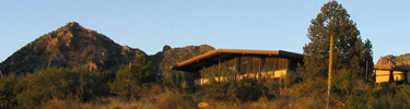 The Chisos Mountains Lodge offers an excellent sunset view