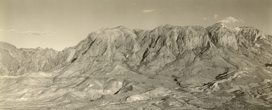 Aerial photograph of the Chisos Mountains, 1937