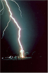 Picture of lightning striking a tree