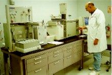Picture of chemist performing voa analysis