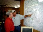 Richard Greene views map of area farms within the North Bosque watershed.