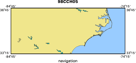 98CCH05 map of where navigation equipment operated