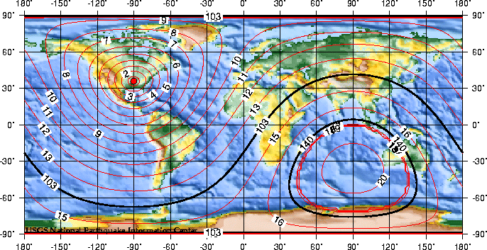 Theoretical P-wave Travel Times