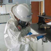 EPA assessing a school chemistry lab