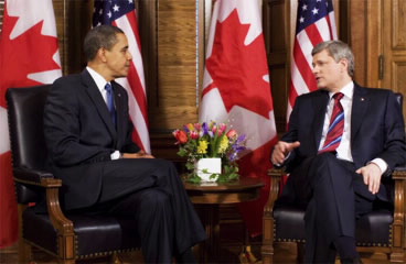 Image of President Obama with Canadian Prime Minister Stephen Harper - White House Photo

