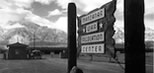 Wooden Sign at Entrance to Manzanar War Relocation