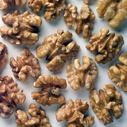 Photo: Close up of walnuts. 