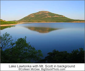 Lake Lawtonka with Mt. Scott in background