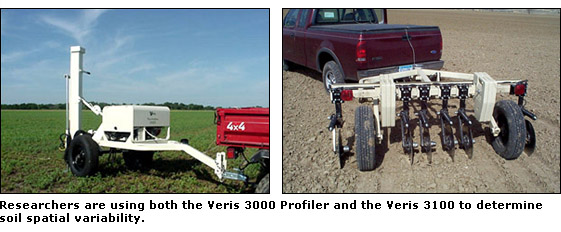 Photographs of both the Veris 3000 Profiler and the Veris 3100 which is used to determine soil spatial variability.