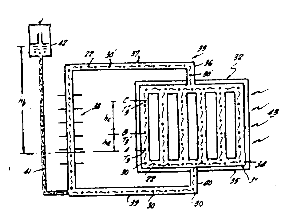 A solar heating system in which the heating transfer medium is circulated from the heat absorbing member through the heat exchange area by means of gravitational forces which are augmented by the use of a transfer medium containing additives which change in state from fluid to gaseous as they move through the system.
