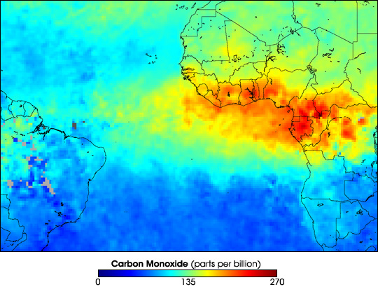 Pollution from Fires across Northwest Africa