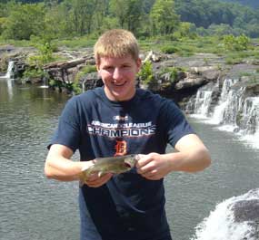 Fishing at Sandstone Falls