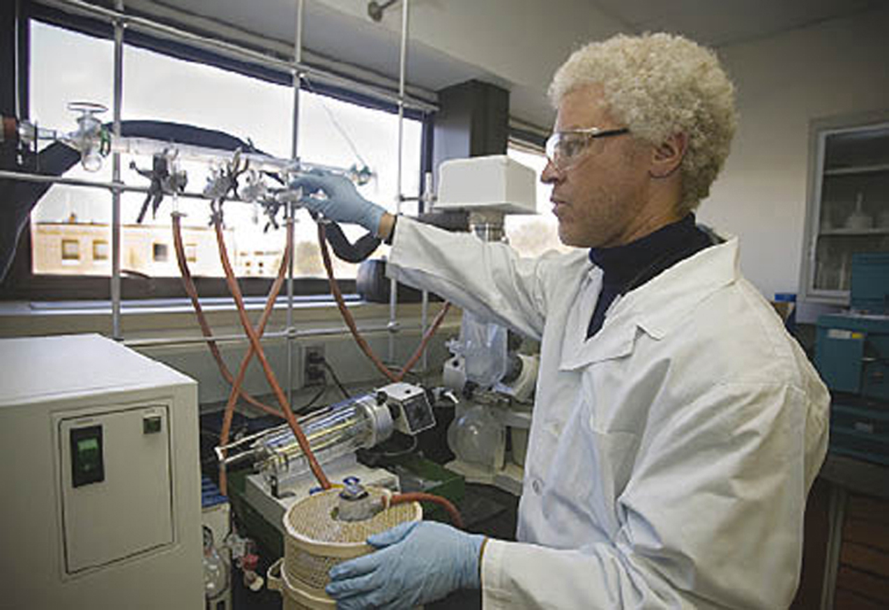 Chemical engineer Robert Bryant works with Langley Research Center’s Soluble Imide (LaRC-SI).