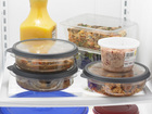 Food containers in a refridgerator - Click to enlarge in new window.